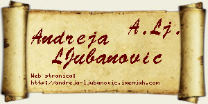 Andreja LJubanović vizit kartica